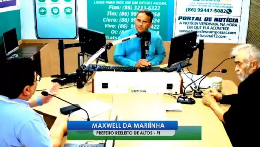Em entrevista a Rede de Rádios Verdes Campos Sat, prefeito Maxwell da Mariínha fala sobre reeleição em Altos e destaca prioridades para sua próxima gestão