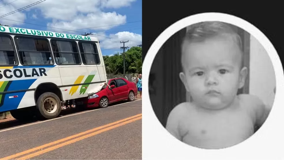 Bebê de sete meses morre após acidente entre carro e ônibus no interior do Ceará