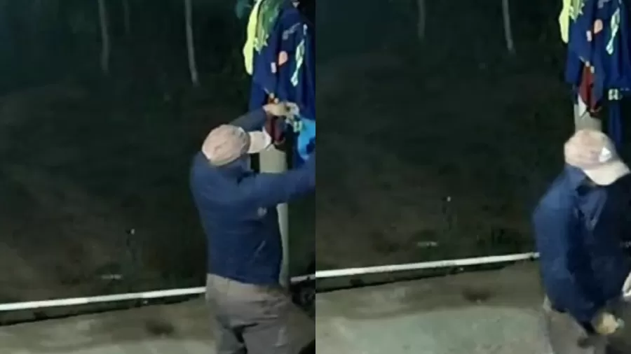 Flagra Surpreendente: Homem é Filmado Furtando Calcinhas em Quintal de Residência em Brasileira