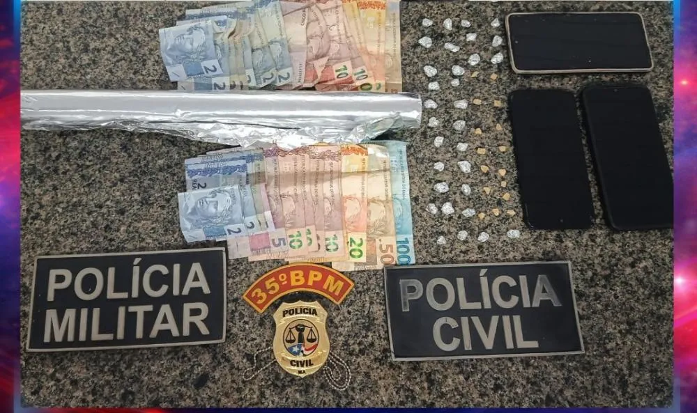 Polícia Militar e Polícia Civil prendem dois homens por tráfico de drogas em São João dos Patos – MA