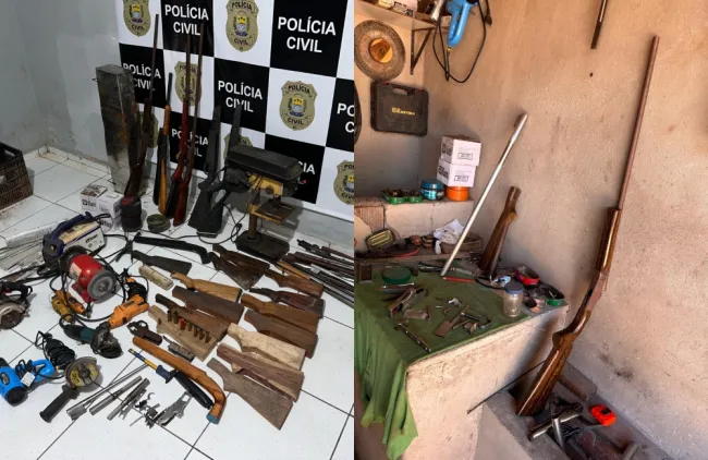 Polícia Civil fecha oficina clandestina de armas na zona rural de Cocal