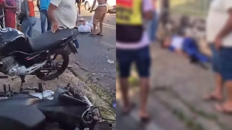 Adolescente e homem ficam gravemente feridos após colisão entre motos na BR-343 em Campo Maior