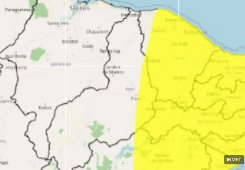 Mais de 40 cidades piauienses estão em alerta para vendaval até sábado (18)