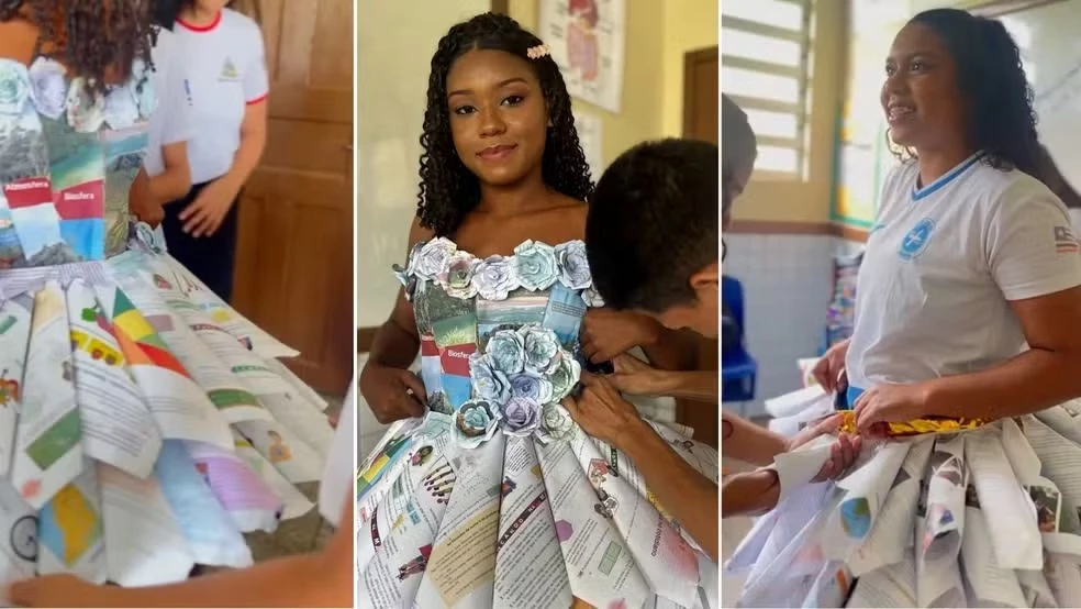 Estudantes maranhenses viralizam com desfile de roupas recicláveis