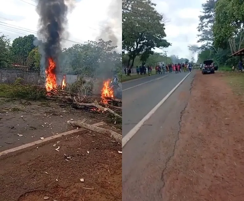 Moradores bloqueiam PI-113 entre Teresina e José de Freitas durante protesto por regularização de área