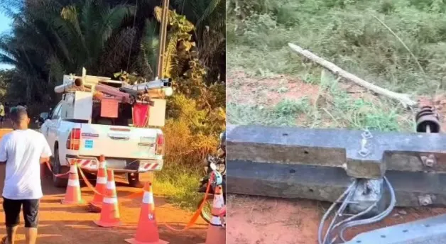 Homem morre após encostar em fios derrubados por carro em acidente em Bacabal, no MA