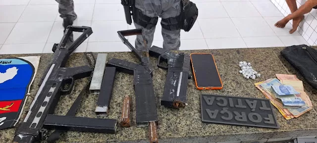 Dupla é presa com metralhadoras e drogas durante operação no litoral do Piauí