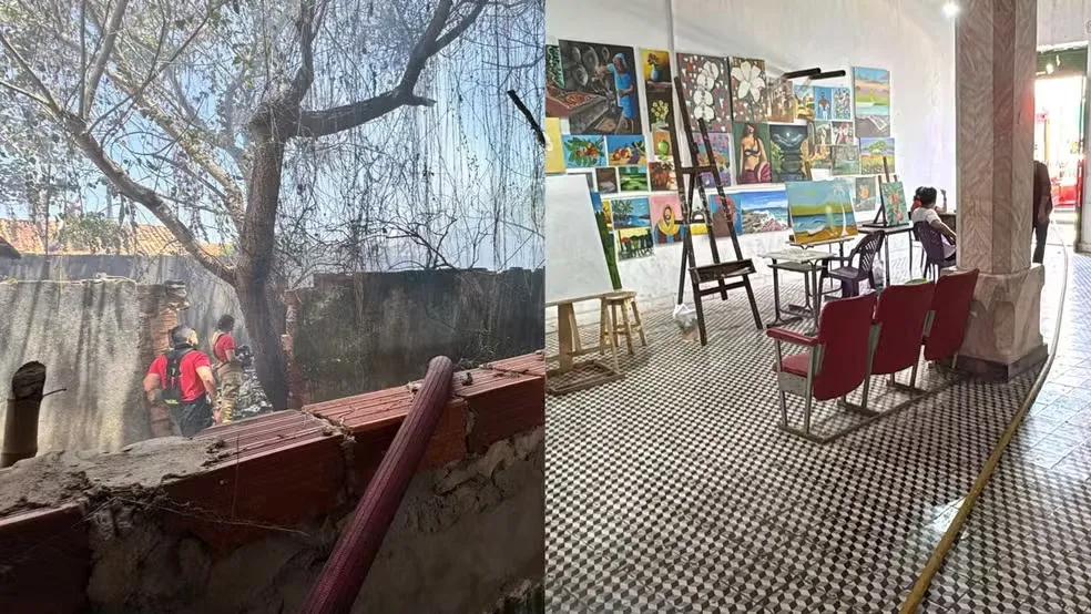 Incêndio em vegetação ameaça prédio histórico no litoral do Piauí