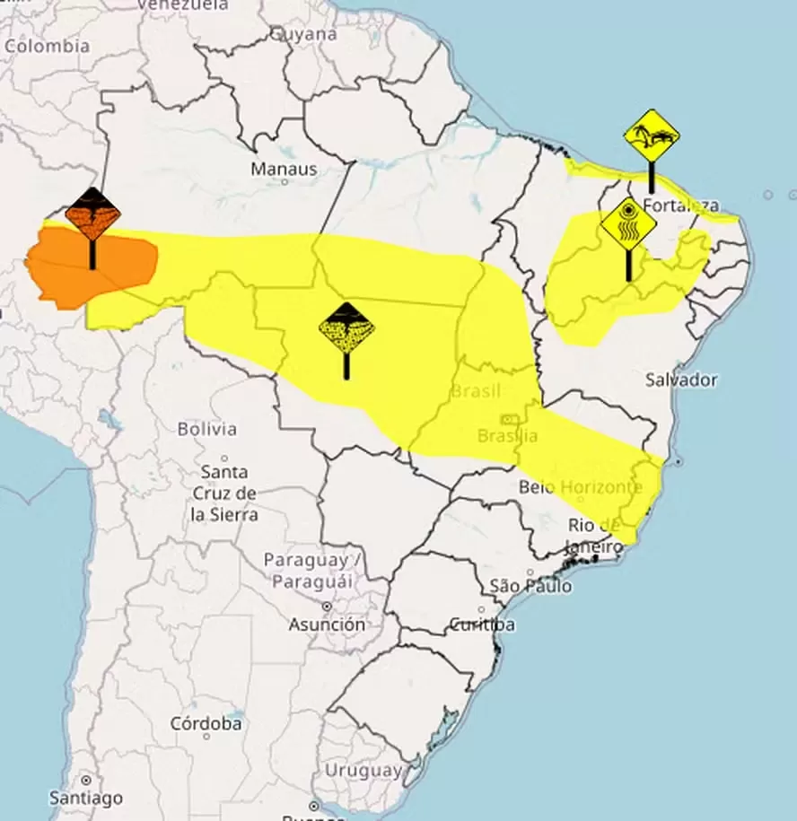 Chuvas aumentam entre Minas Gerais e o Norte