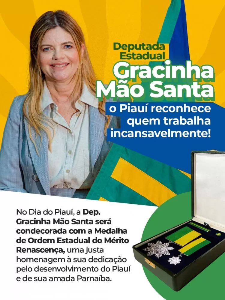 Deputada Gracinha Mão Santa recebe homenagem pelo Dia do Piauí 
