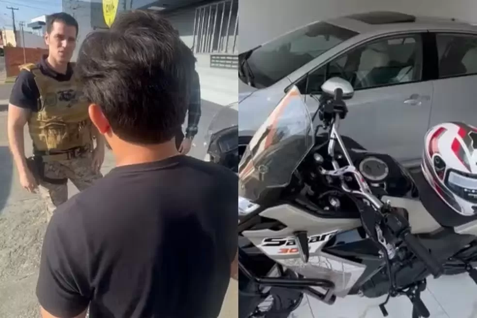 Influenciador é alvo de operação por rifas ilegais e tem carro e moto de luxo apreendidos no Piauí