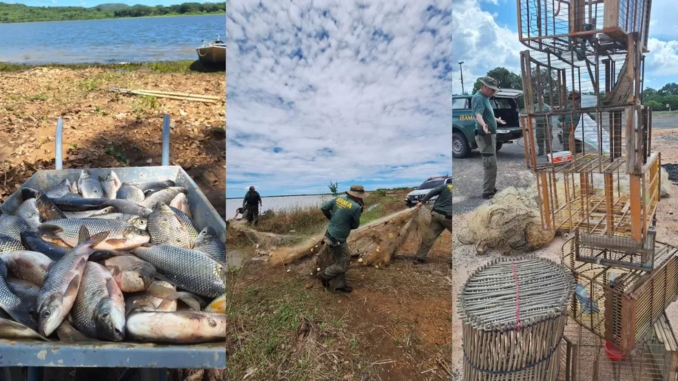 Ibama apreende 13 km de redes e quase 200 kg de peixe durante defeso da piracema no Piauí