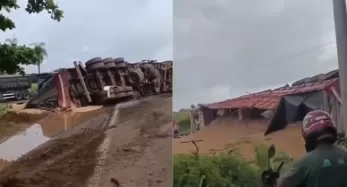 Carreta tomba e bloqueia trecho da BR-010 em Imperatriz