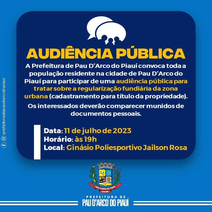 Audiência Pública sobre regularização fundiária